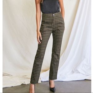 NWT High rise plaid pants